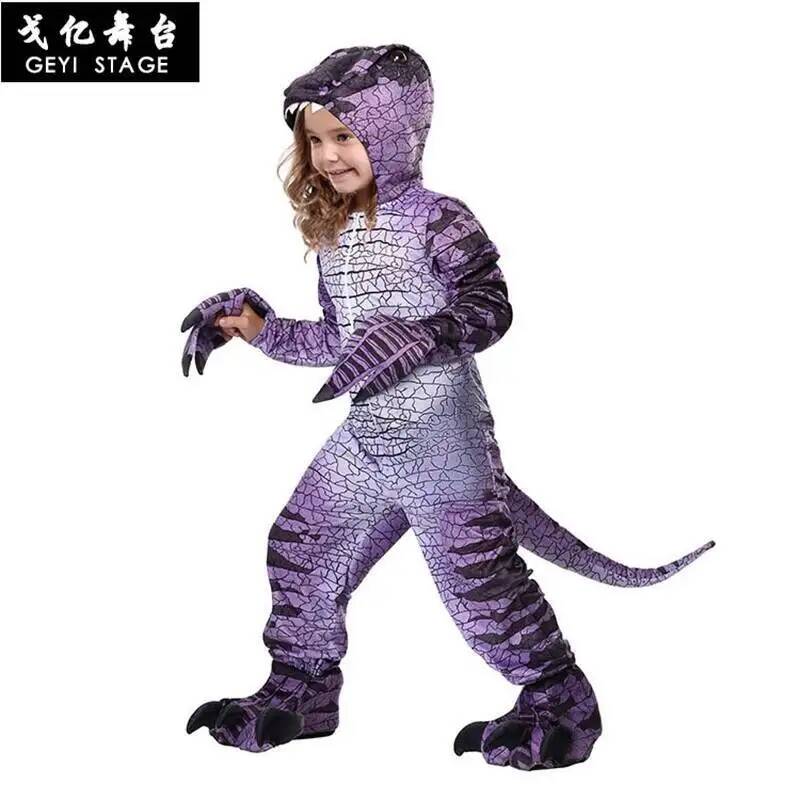 Anime Cosplay Jumpsuit - Raptor Halloween new Purple Raptor Jurassic