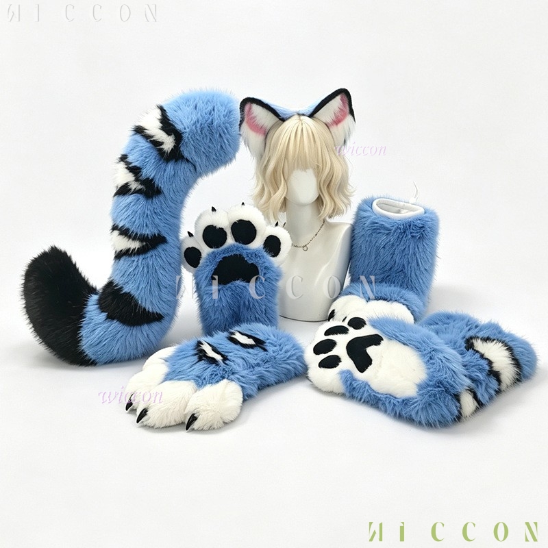 Derpyy Blue Tiger Fursuit Ears - Anime Cosplay Ladies recension och pris