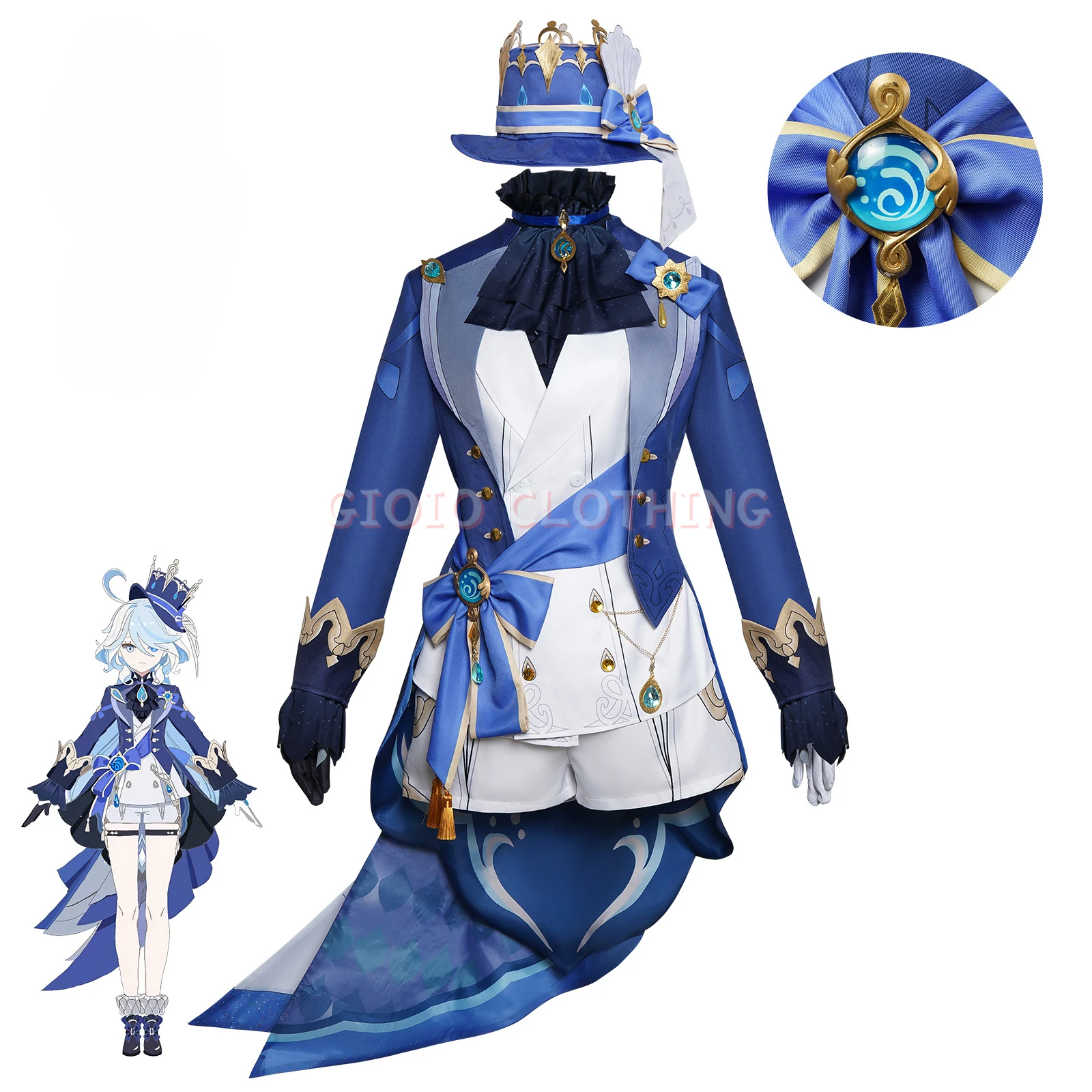 Furina Focalors Cosplay Genshi - Anime Cosplay Ladies recension och pris