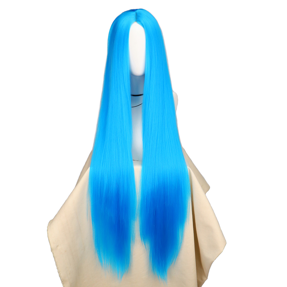 QQXCAIW Cosplay 100cm Long Blu - Anime Cosplay Blue Hair recension och pris