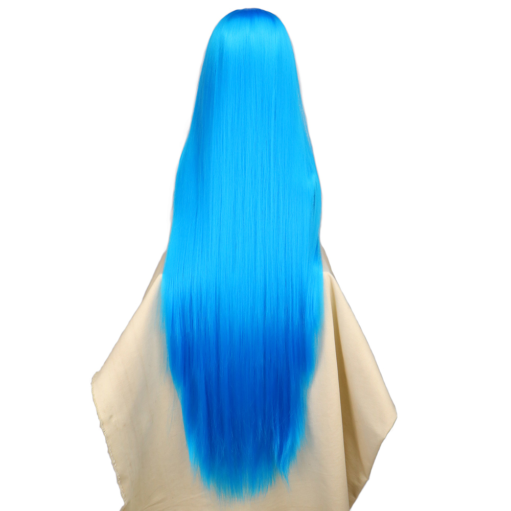 QQXCAIW Cosplay 100cm Long Blu - Anime Cosplay Blue Hair recension och pris